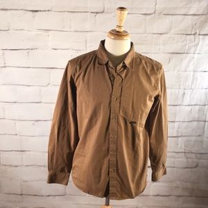 OAKLEY Regular Fit Long Sleeve Heavy Duty Button Down Shirt in Tan